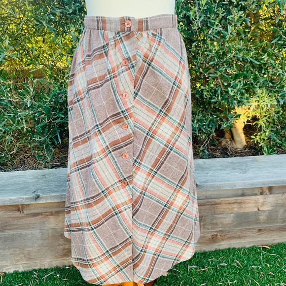 Alfred Paquette Brown Wool Skirt - Picture 2 of 8